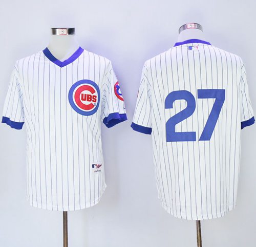Cubs #27 Addison Russell White 1988 Turn Back The Clock Stitched MLB Jersey